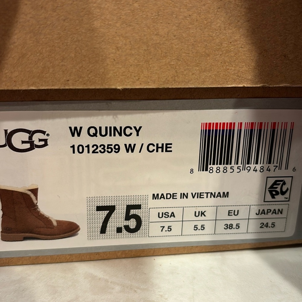 Uggs Quincy booties, chestnut